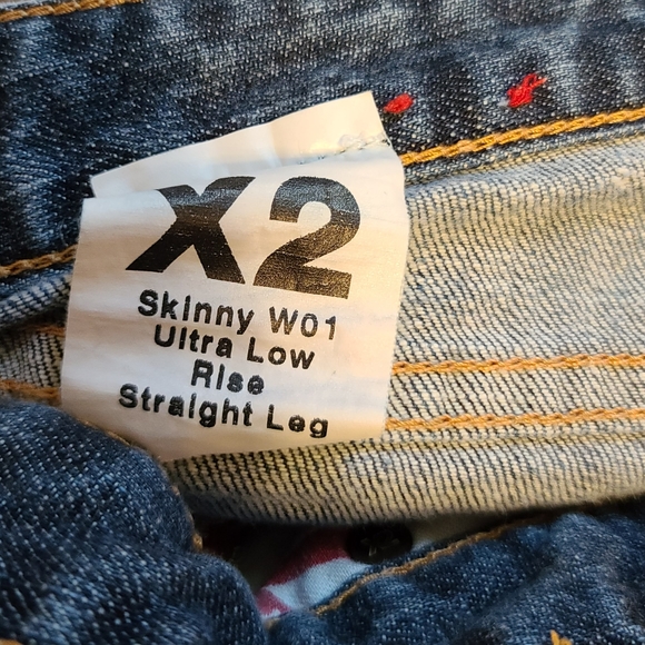 X2 Women's Size 6 Ultra Low Rise Skinny Straight Leg 31" Inseam Denim Blue Jeans - Picture 5 of 5